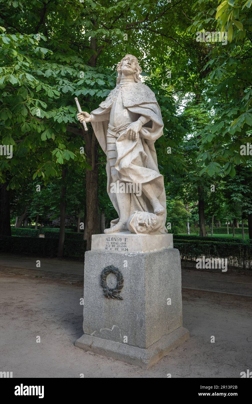 Statue of King Alfonso I of Aragon at Paseo de la Argentina in Retiro