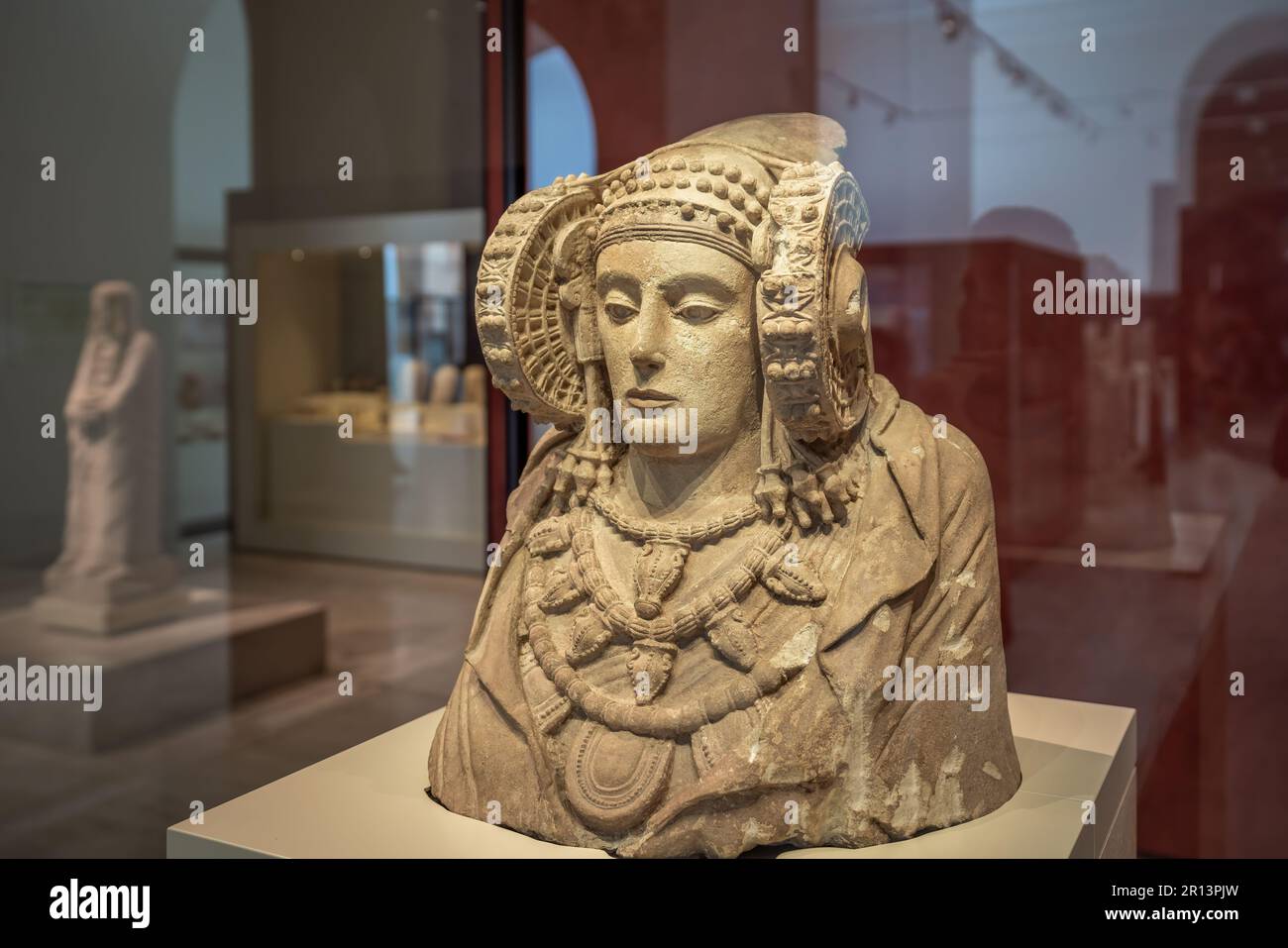 Lady of Elche (La Dama de Elche) Iberian Sculpture at National Archaeological Museum - Madrid, Spain Stock Photo