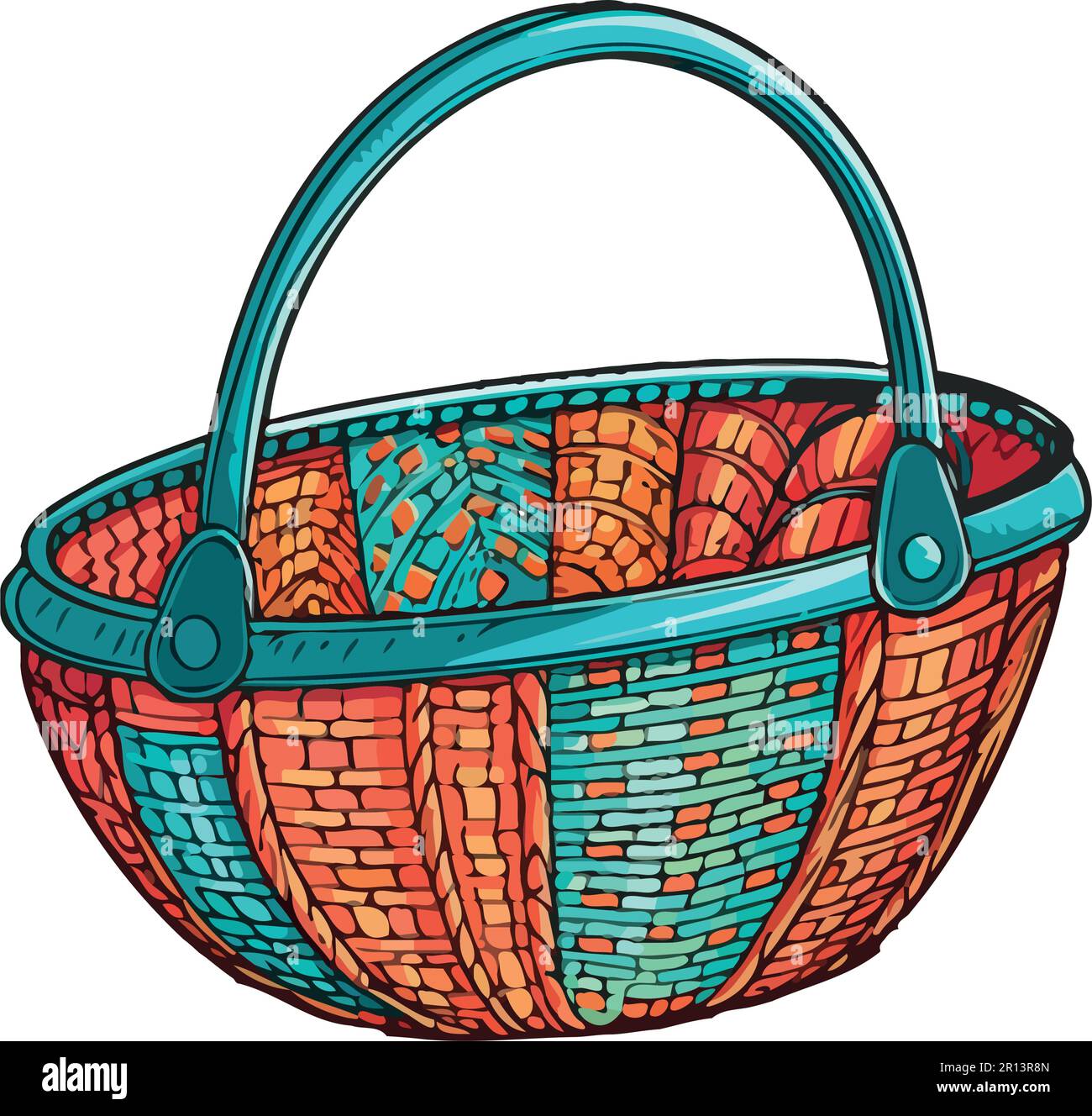 Wicker picnic basket with handle icon Stock Vector Image & Art - Alamy