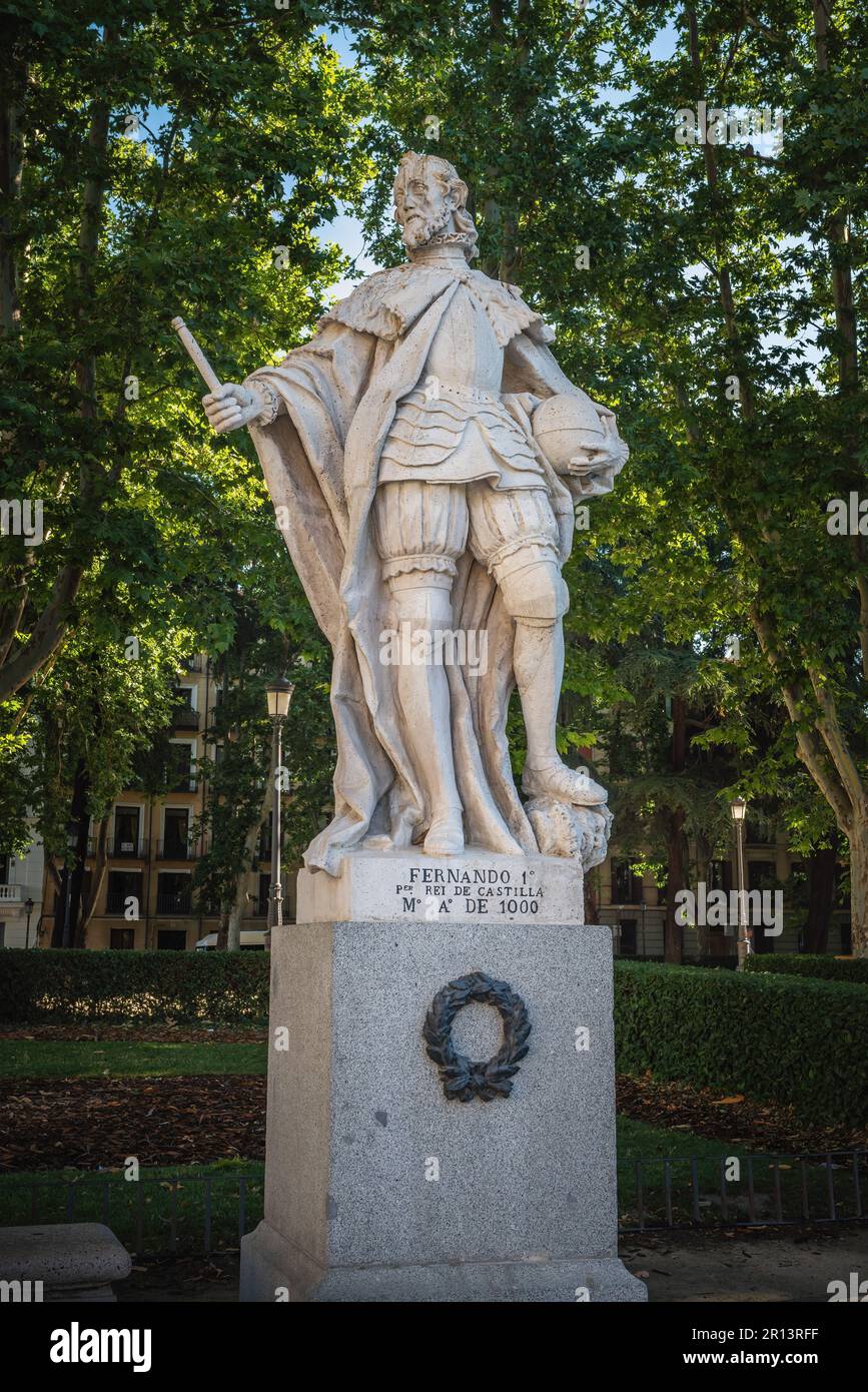 Statue of King Ferdinand I of Leon (Fernando I de Leon) at Plaza de Oriente Square - Madrid, Spain Stock Photo