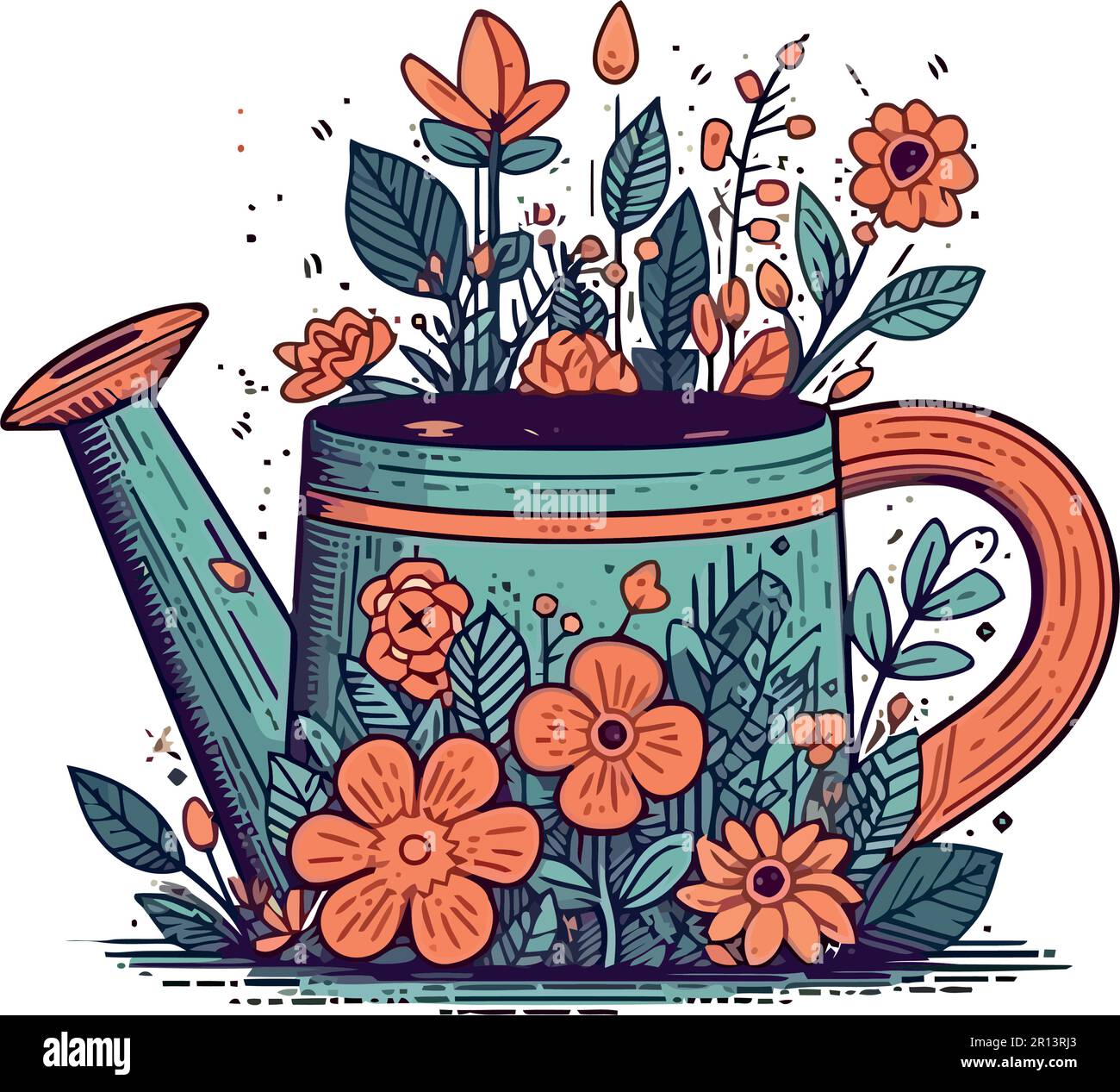 Abstract flower pot design symbolizes growth Stock Vector Image & Art