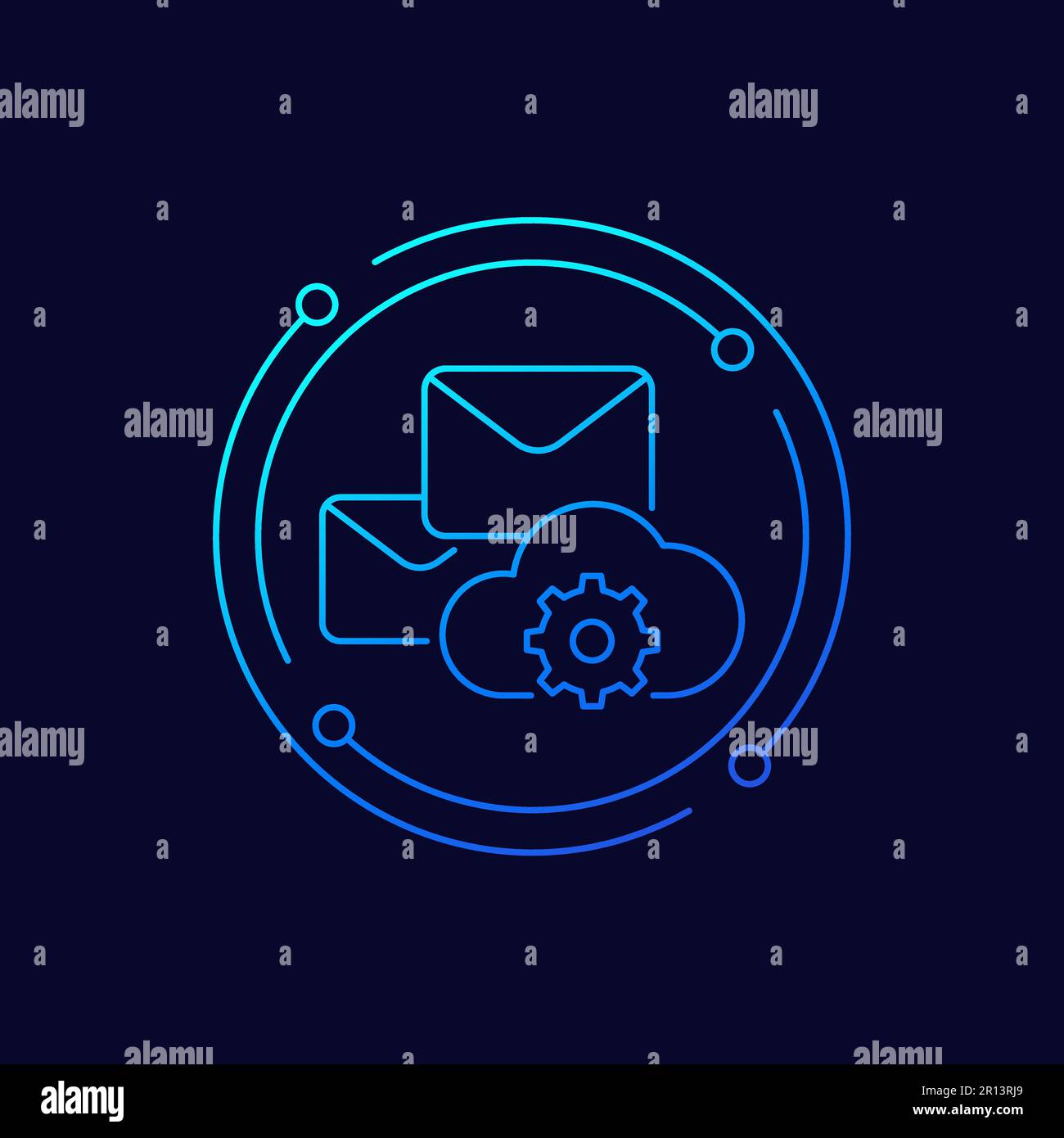 email automation, SaaS line vector icon Stock Vector