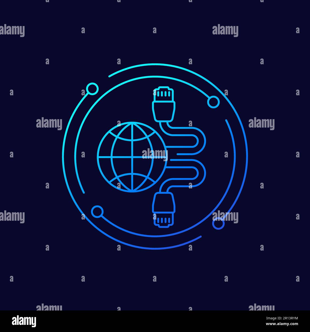 ethernet cables and network line icon Stock Vector