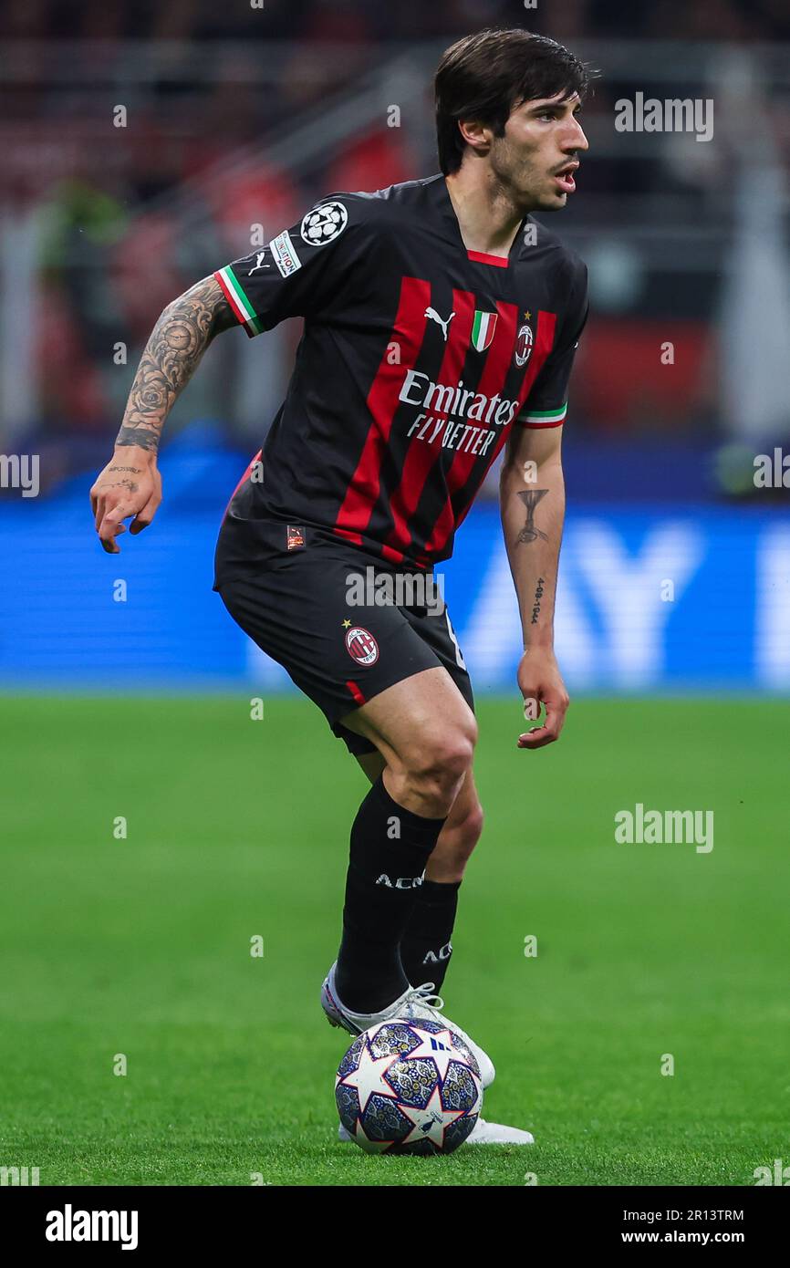 Milan, Italy. 10th May, 2023. Sandro Tonali of AC Milan in action