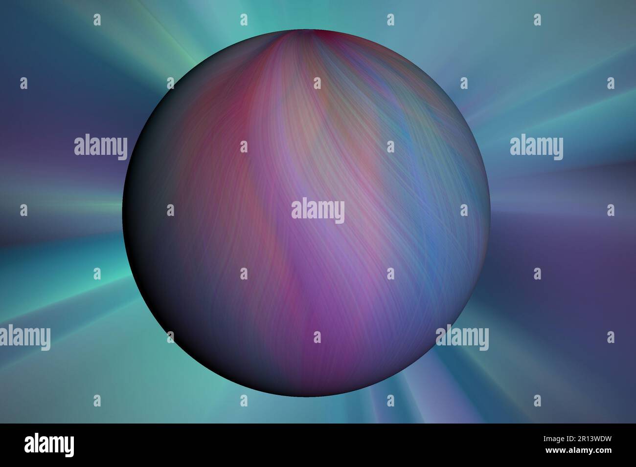 Colorful digital art, illustration, purple, blue background, wallpaper, abstract, sphere with multi-colours. Stock Photo