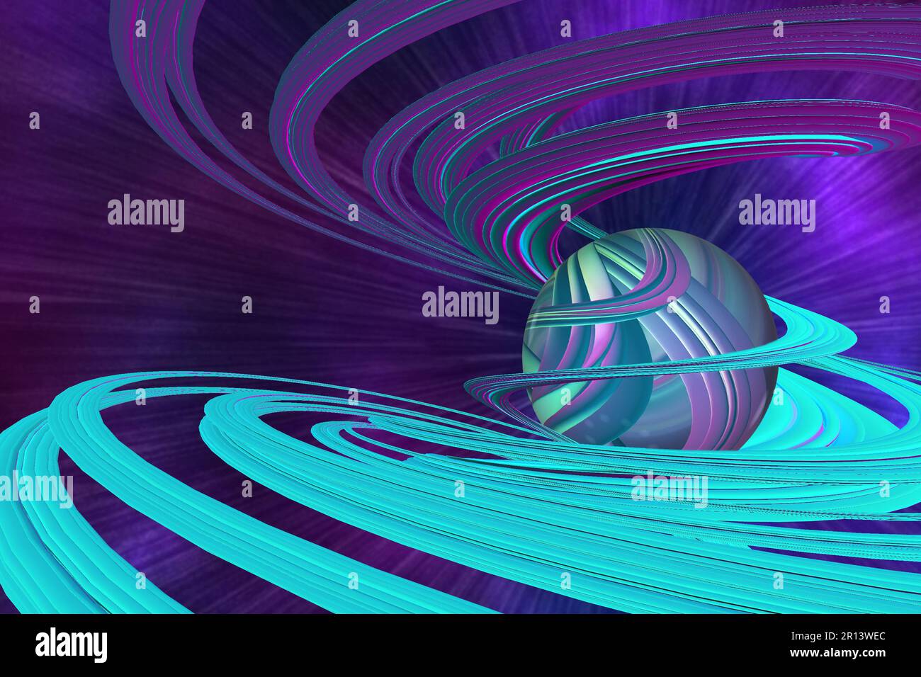Abstract background with dark, space, outer space theme with bright colours. Unique wallpaper digital artwork. Stock Photo