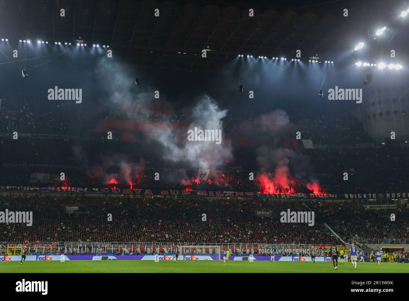 Ac milan inter milan flares hi-res stock photography and images - Alamy, image size:1300x956