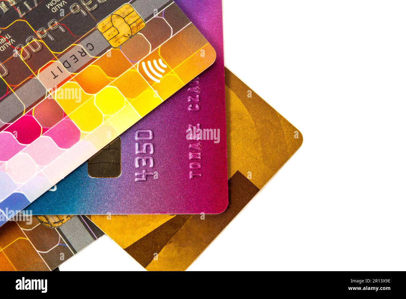 Pile various credit cards hi-res stock photography and images - Alamy