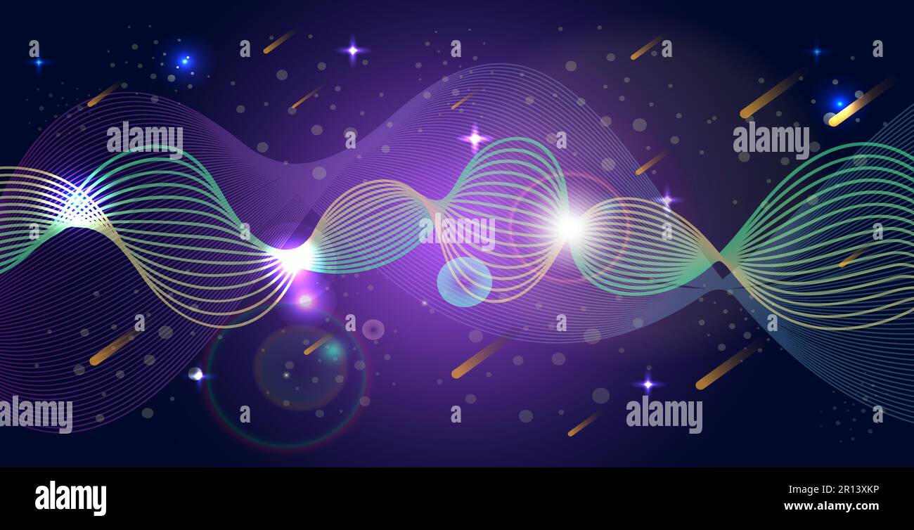 Neon glowing lines, magic energy space light concept, abstract ...