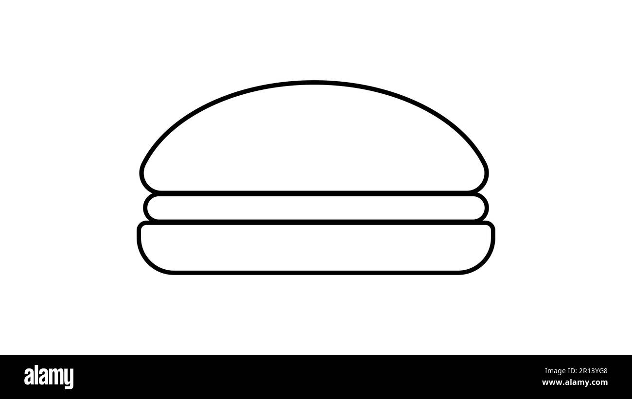 Burger icon design template. Flat hamburger logo background. Line
