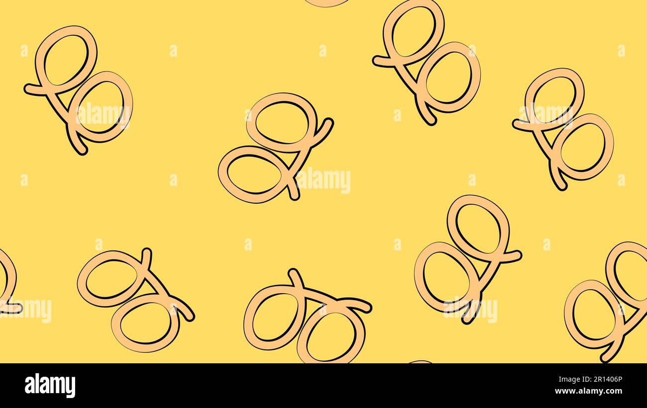Pretzel, croissant, bread baguette background. Seamless pattern. Vector sketch illustration. Hand drawn pastries digital. Stock Vector