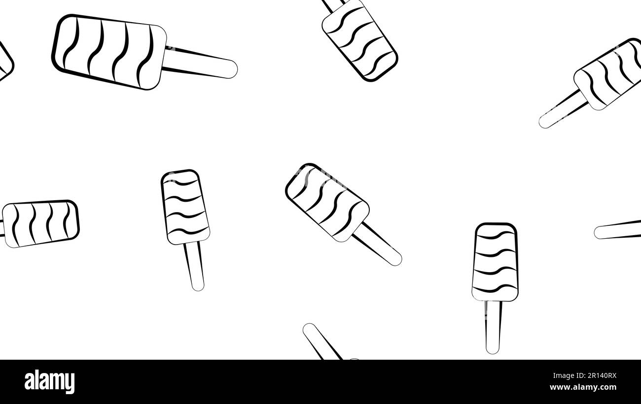 Seamless pattern with ice cream cones isolated on white background. Stock Vector