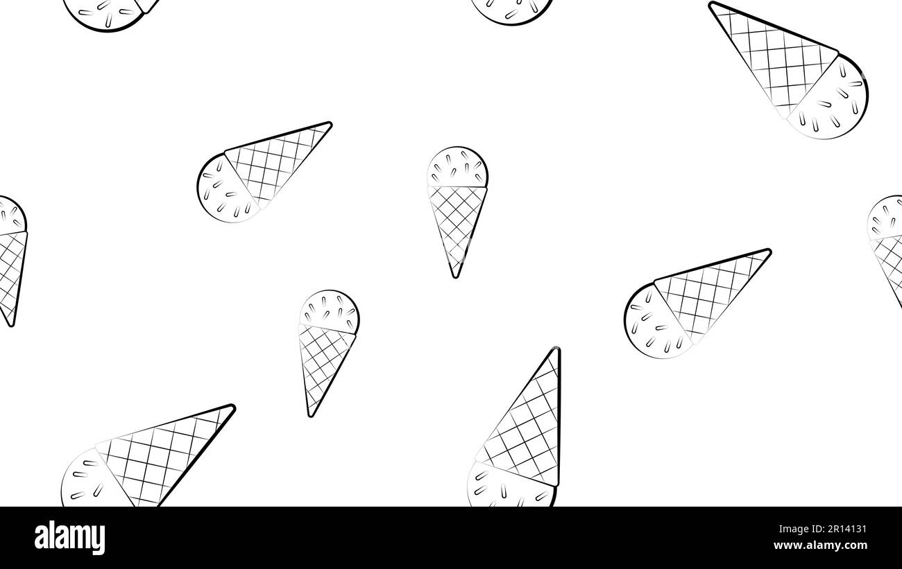 Vector pattern. Pink melting ice cream on striped background. Summer