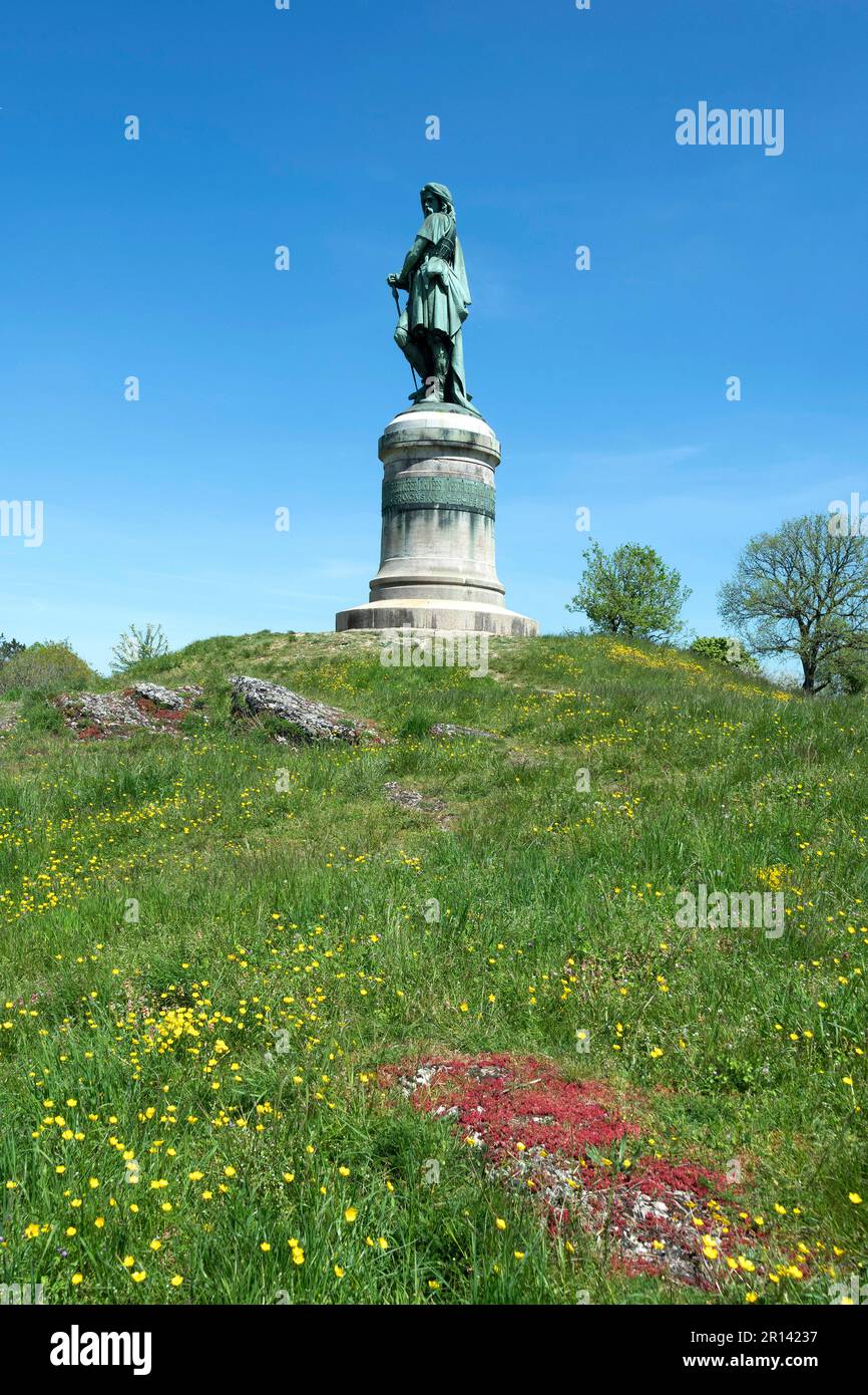 Alise Sainte Reine, Vercingetorix monumental statue by the sculptor Aime Millet at the top of Mont Auxois, Cote d'Or, Bourgogne Franche Comte, France Stock Photo