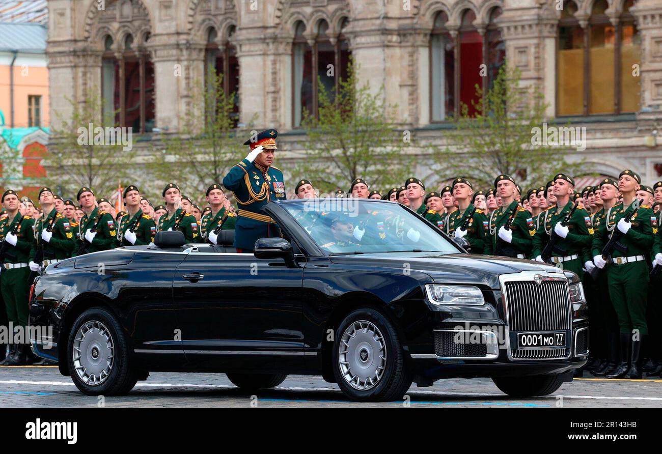 Military parade of the Russian army on Red Square in Moscow on May 9 ...
