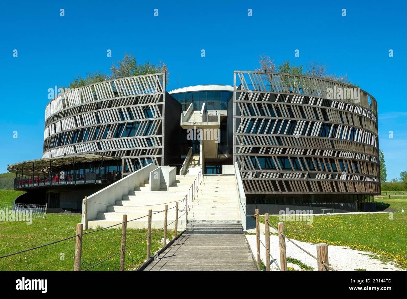 Alise-Sainte-Reine. Cotre d'Or department. MuseoParc d'Alesia by Bernard Tschumi in the plain of the battle. Bourgogne Franche Comte. France Stock Photo