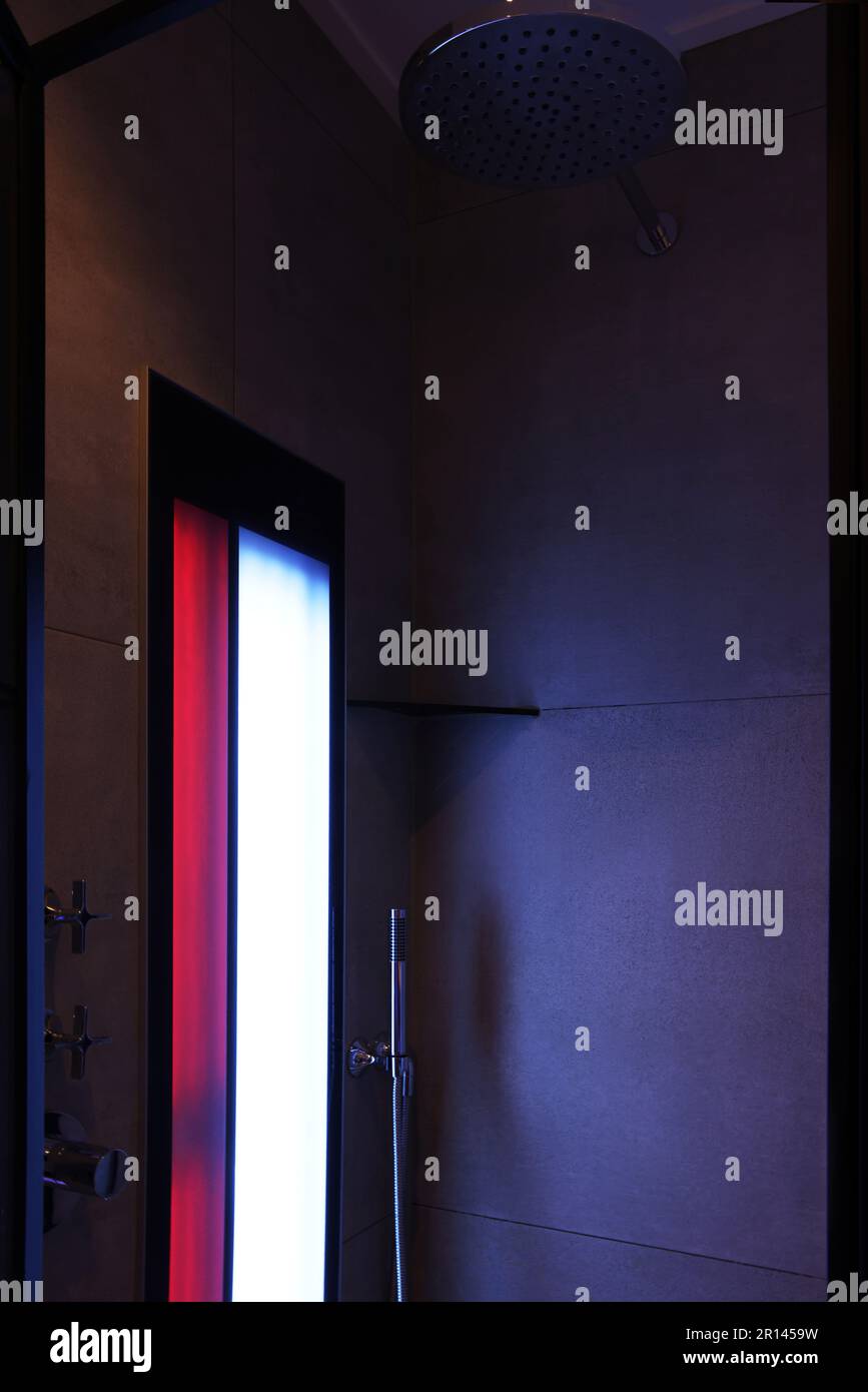 Modern shower with Infrared spectrum and UV light Stock Photo Alamy