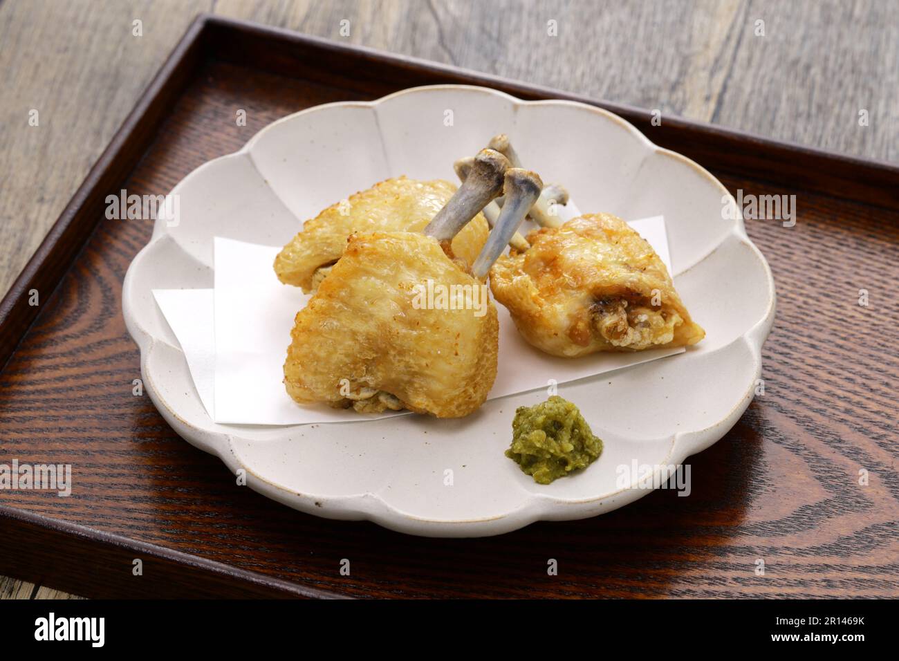 fried chicken wings with crispy skin, Japanese cuisine Stock Photo