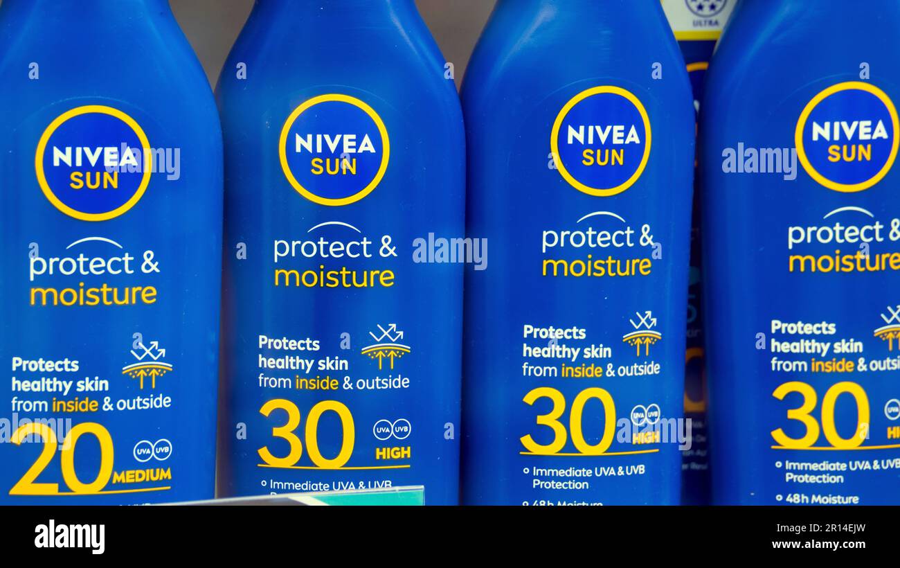 nivea sun sunscreen factor 30 Stock Photo