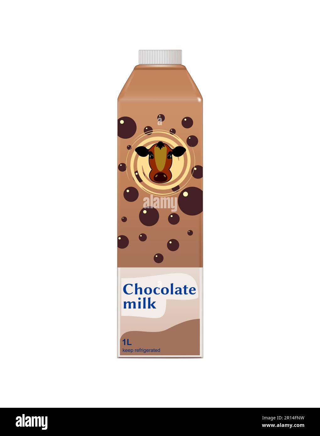 Chocolate Milk bottle Vector illustration isolated on white background Stock Vector