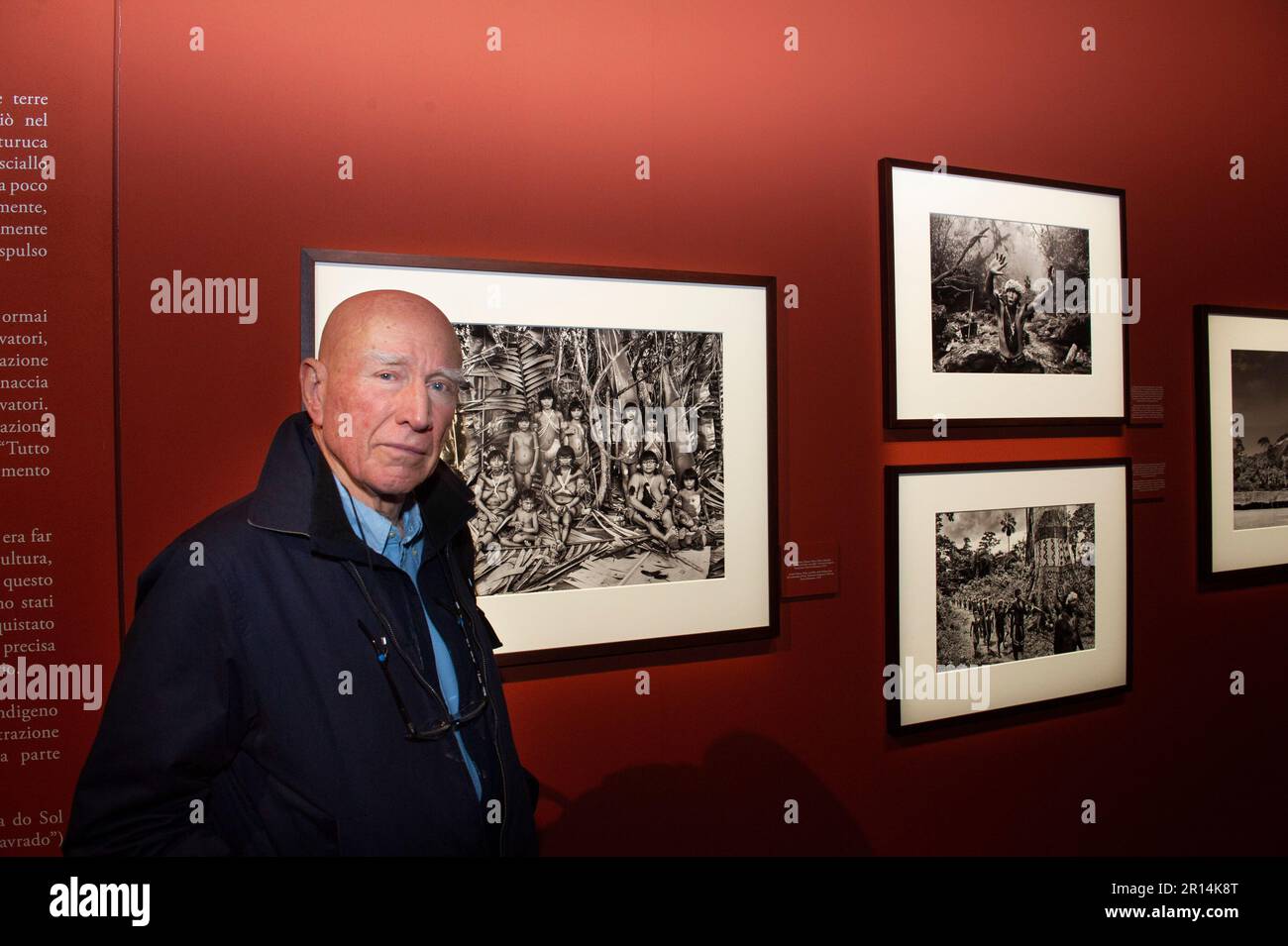 May 11, 2023 - Italy - Milan - Inauguration of the photographic exhibition 'Amazonia' by photographer Sebastiao Salgado. The photographs are exhibited Stock Photo