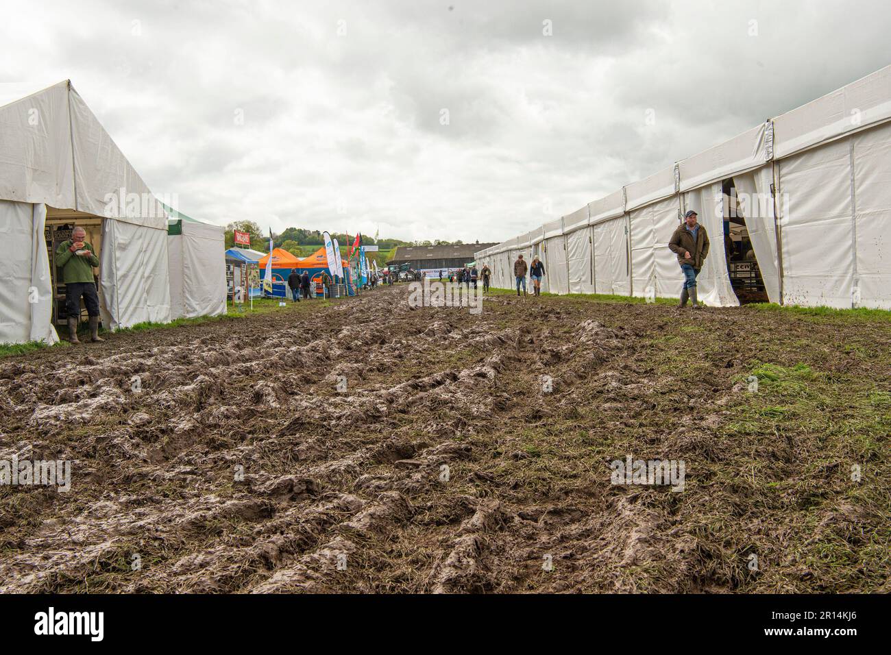 muddy conditions at country show Stock Photo