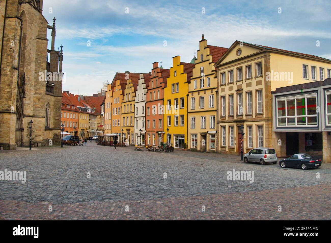 Market square of the city of Osnabrück, photographed from the town hall Stock Photo