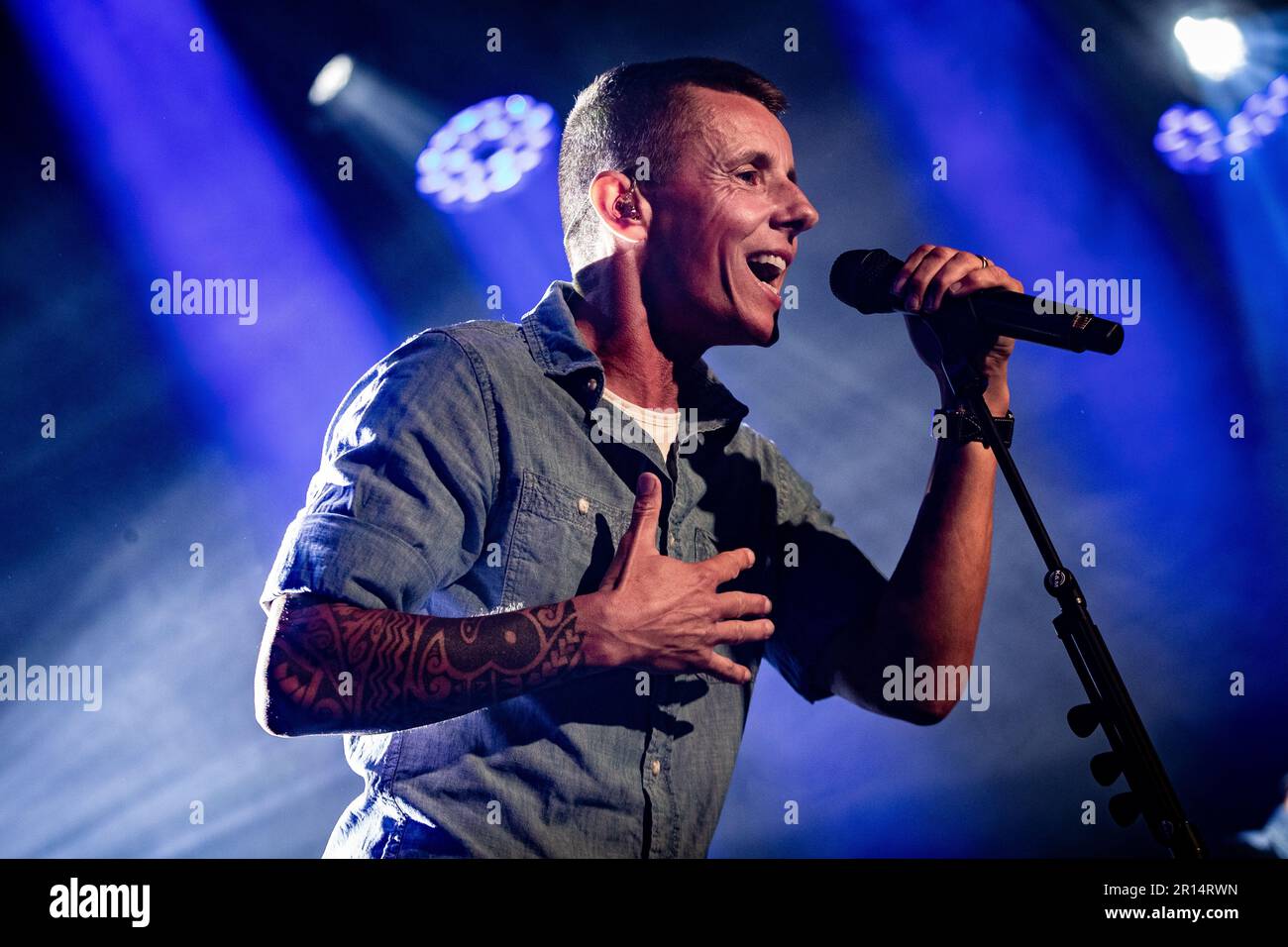 ROTTERDAM – Lead singer Sam Bettens during the concert of the Belgian ...