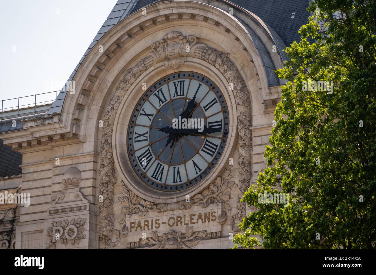 Clock on the facade of the current Musee d'Orsay of Paris, formerly the