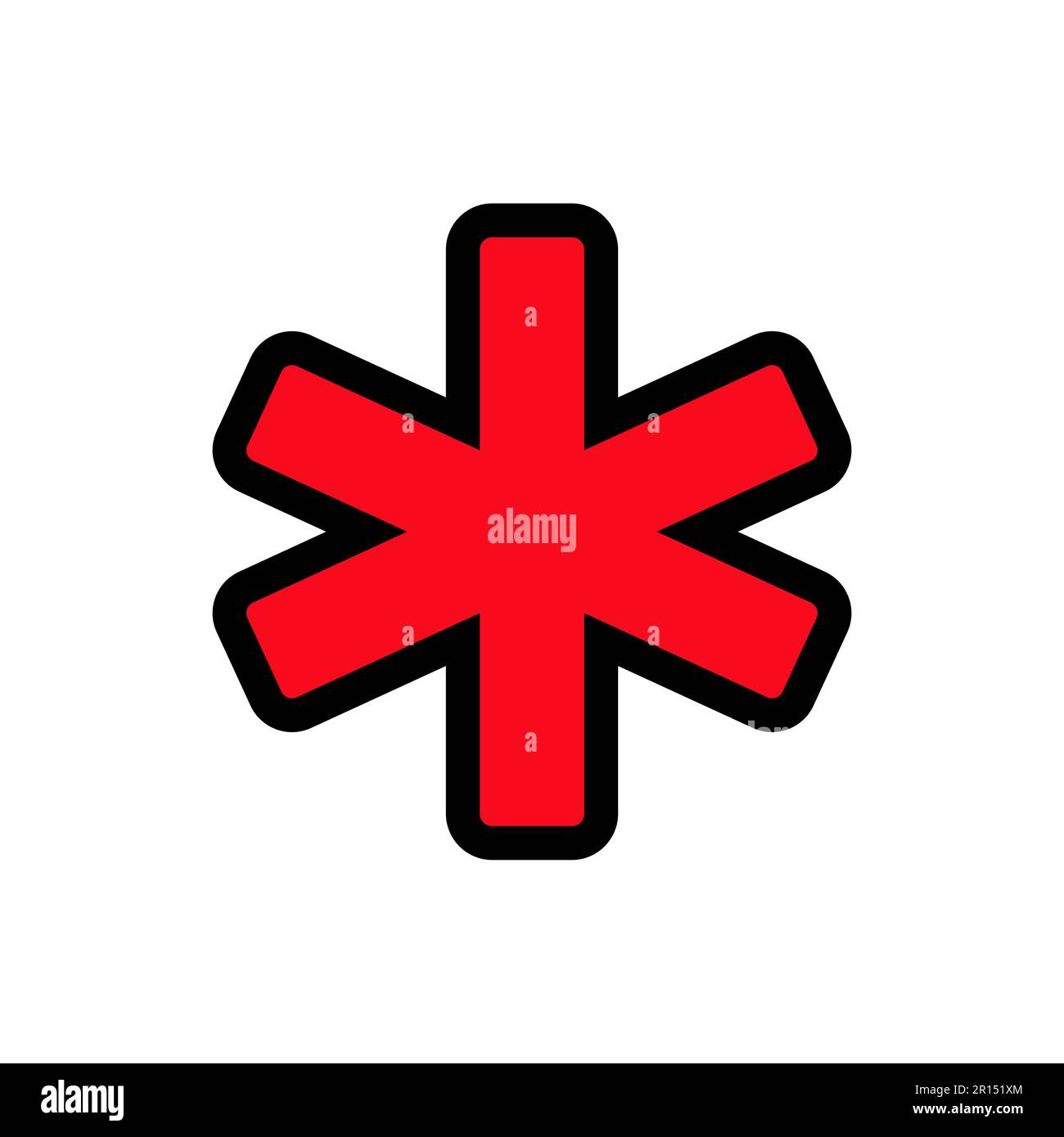 The star of life medical ambulance symbol, simple icon on a white