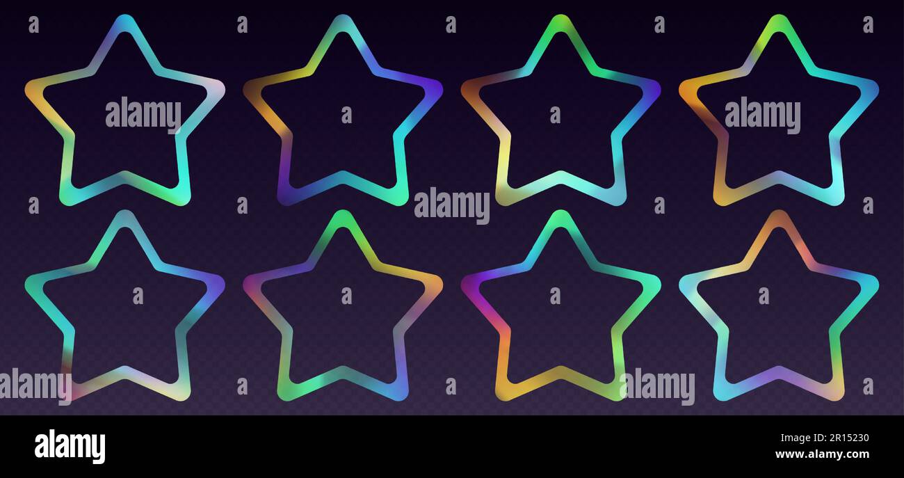 Neon Stars Border Paper