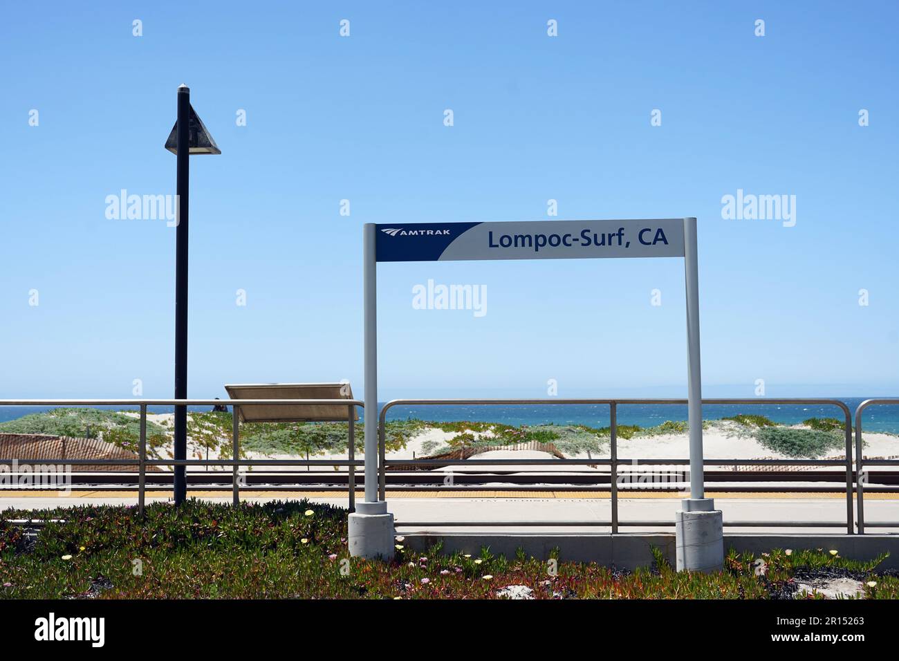 Lompoc, United States. 10th May, 2023. A sign at the entrance to the  Vandenberg Space Force Base in Lompoc, Calif., Wednesday, May 10, 2023.  Photo via Credit: Newscom/Alamy Live News Stock Photo - Alamy