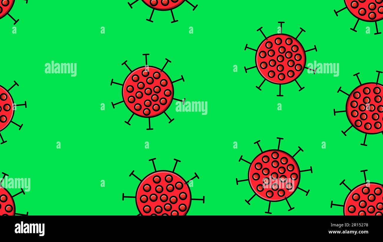 Endless seamless pattern of red dangerous infectious deadly respiratory ...
