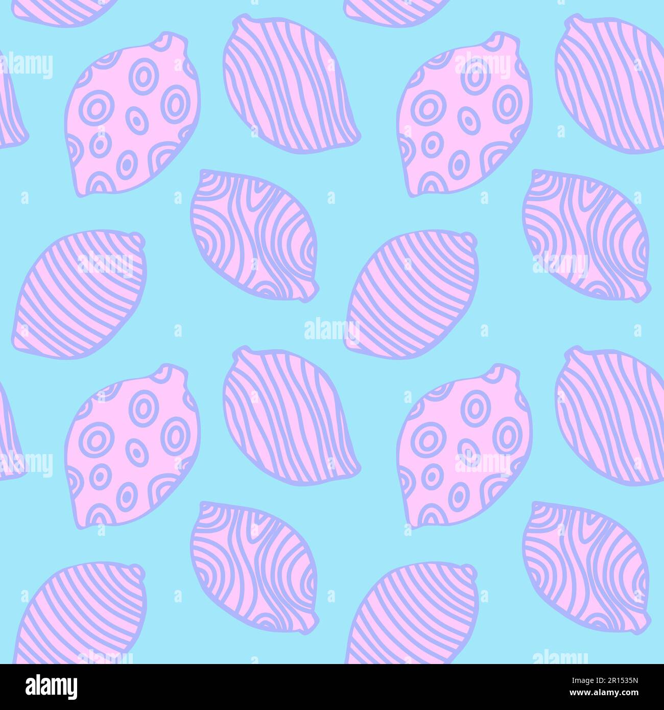 Cartoon summer fruit seamless lemon pattern for wrapping paper and ...