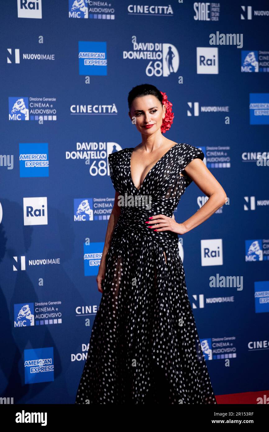 Rome, Italy, 10th May 2023, Penelope Cruz attends the 68th David di