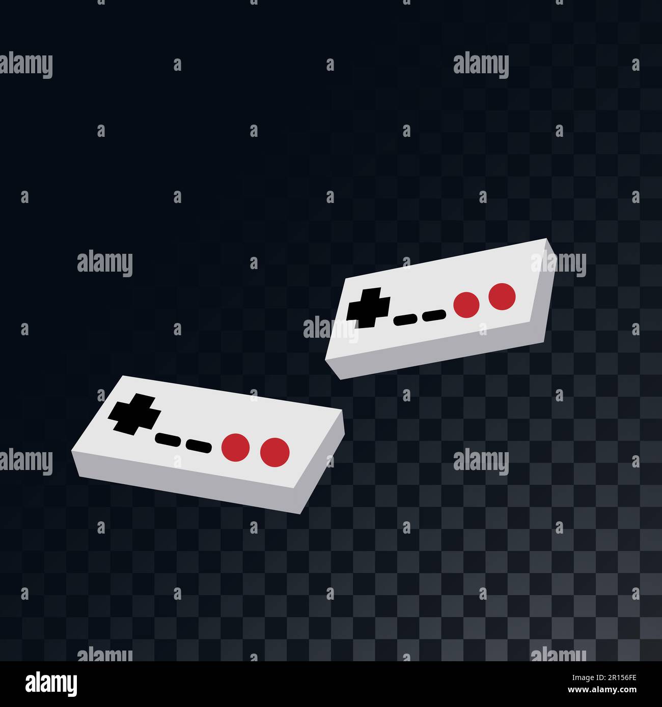 Old retro vintage gaming joysticks for video games from the 70s, 80s