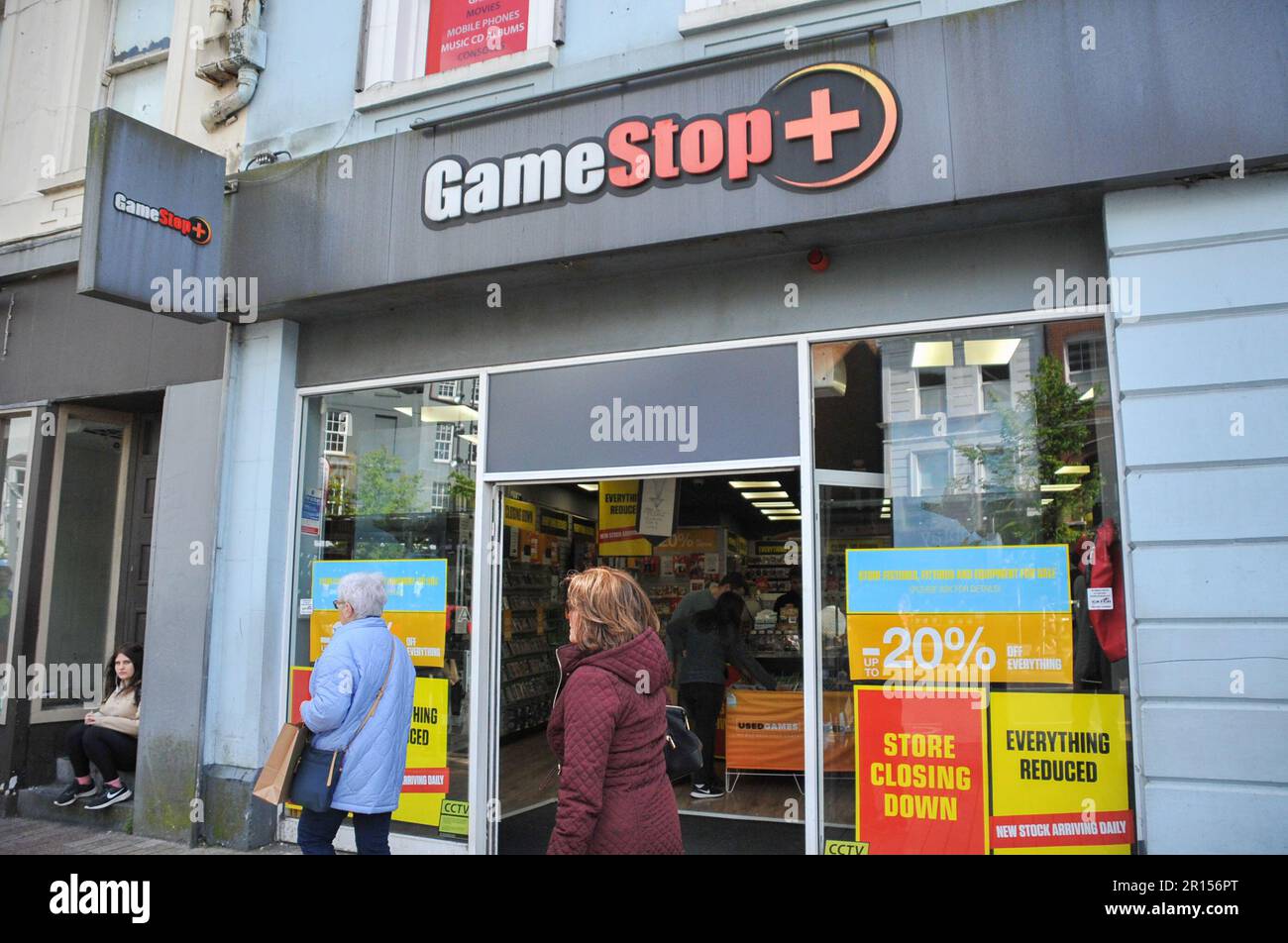 Cork City, Ireland. 11th May, 2023. Video game retailer GameStop has announced the closure of all of its Irish stores, Cork city store is even selling its fixtures. Credit: Karlis Dzjamko/ Alamy Live News Stock Photo