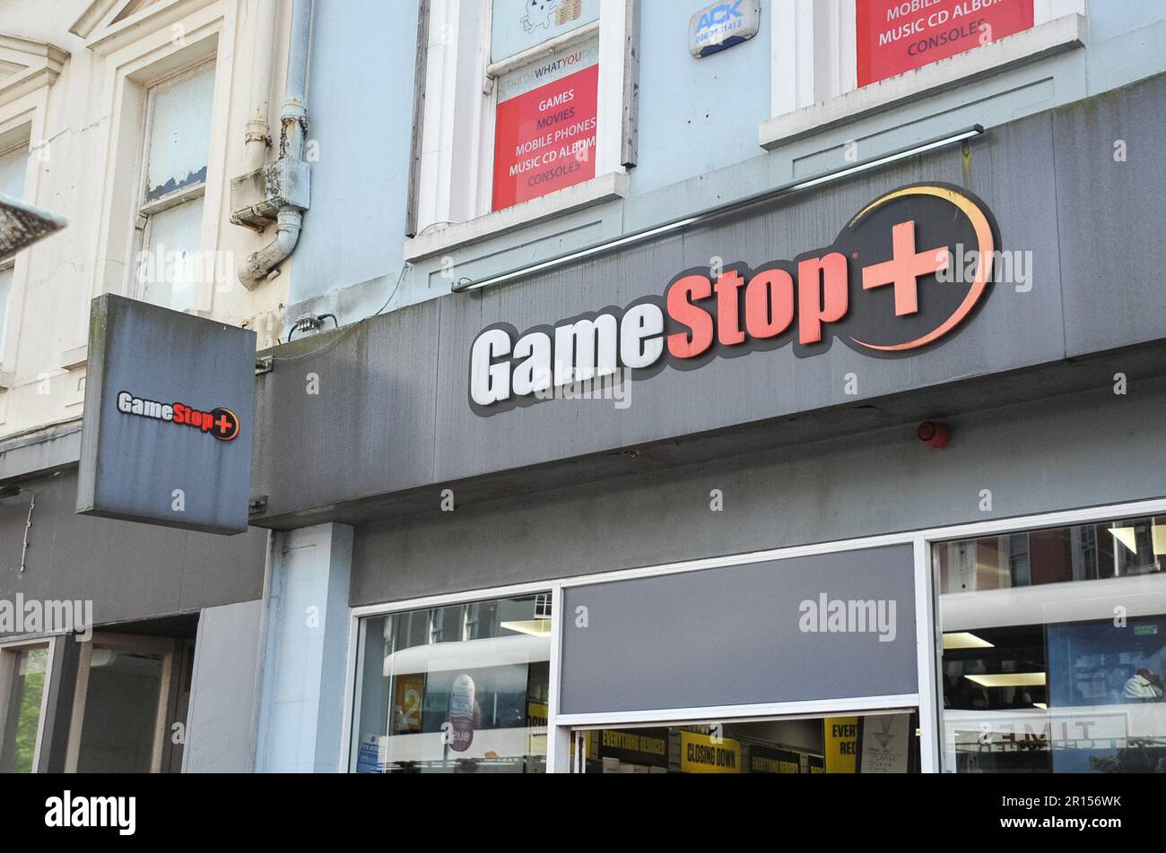 Cork City, Ireland. 11th May, 2023. Video game retailer GameStop has announced the closure of all of its Irish stores, Cork city store is even selling its fixtures. Credit: Karlis Dzjamko/ Alamy Live News Stock Photo