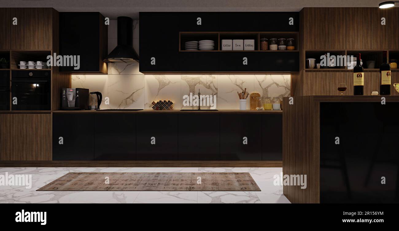 Modern interior design for kitchen Stock Photo - Alamy
