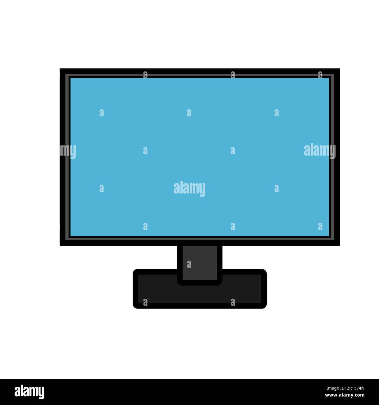 Vector illustration icon of a modern digital digital smart rectangular computer with monitor, laptop isolated on white background. Concept: computer d Stock Vector