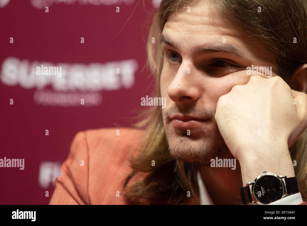 Bucharest, Romania. 10th May, 2023: Romanian chess grandmaster Richard  Rapport attends a press conference, in the free day of Superbet Chess  Classic Romania 2023, the first stage of the Grand Chess Tour