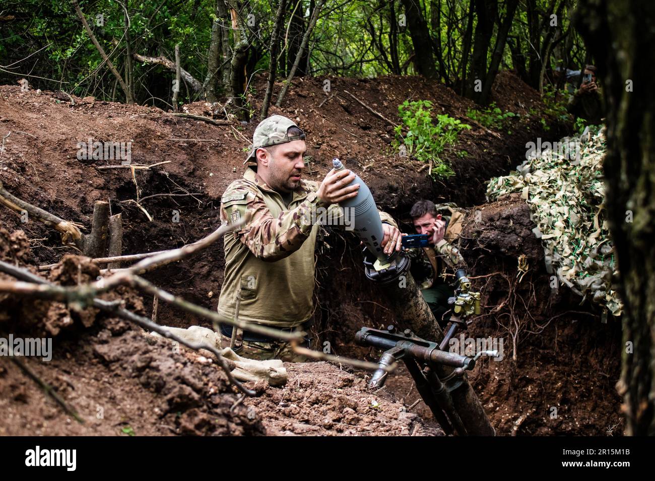 Ukrainian Soldier From The 28th Artillery Battalion Firing A 120mm ...