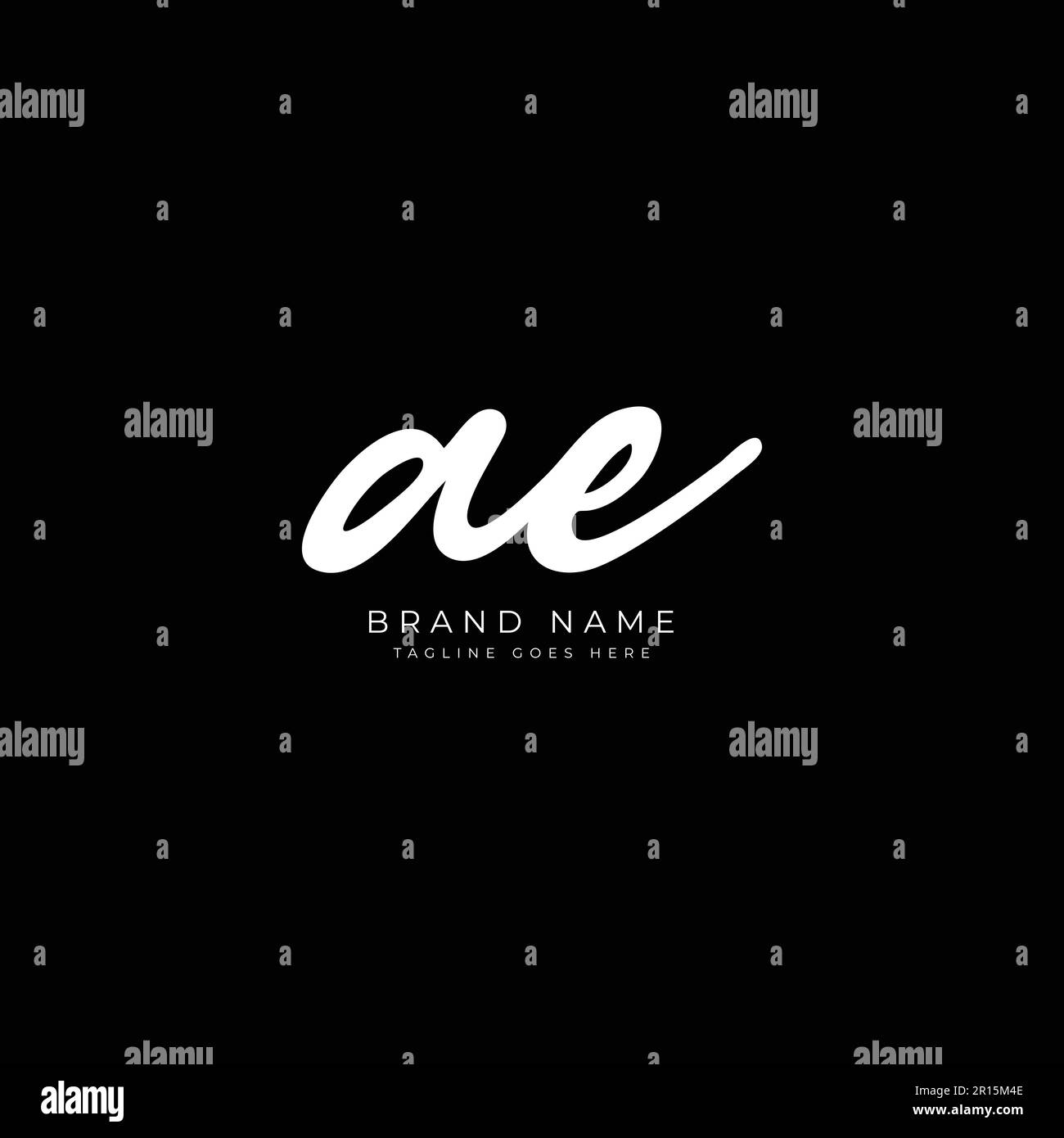 A, E, AE Initial letter handwritten and signature vector image logo Stock Vector