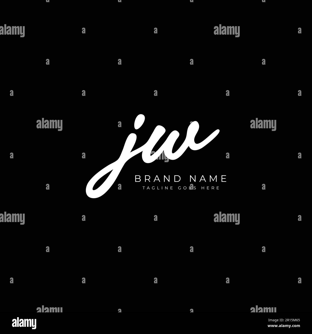 J, W, JW Initial letter handwritten and signature vector image logo