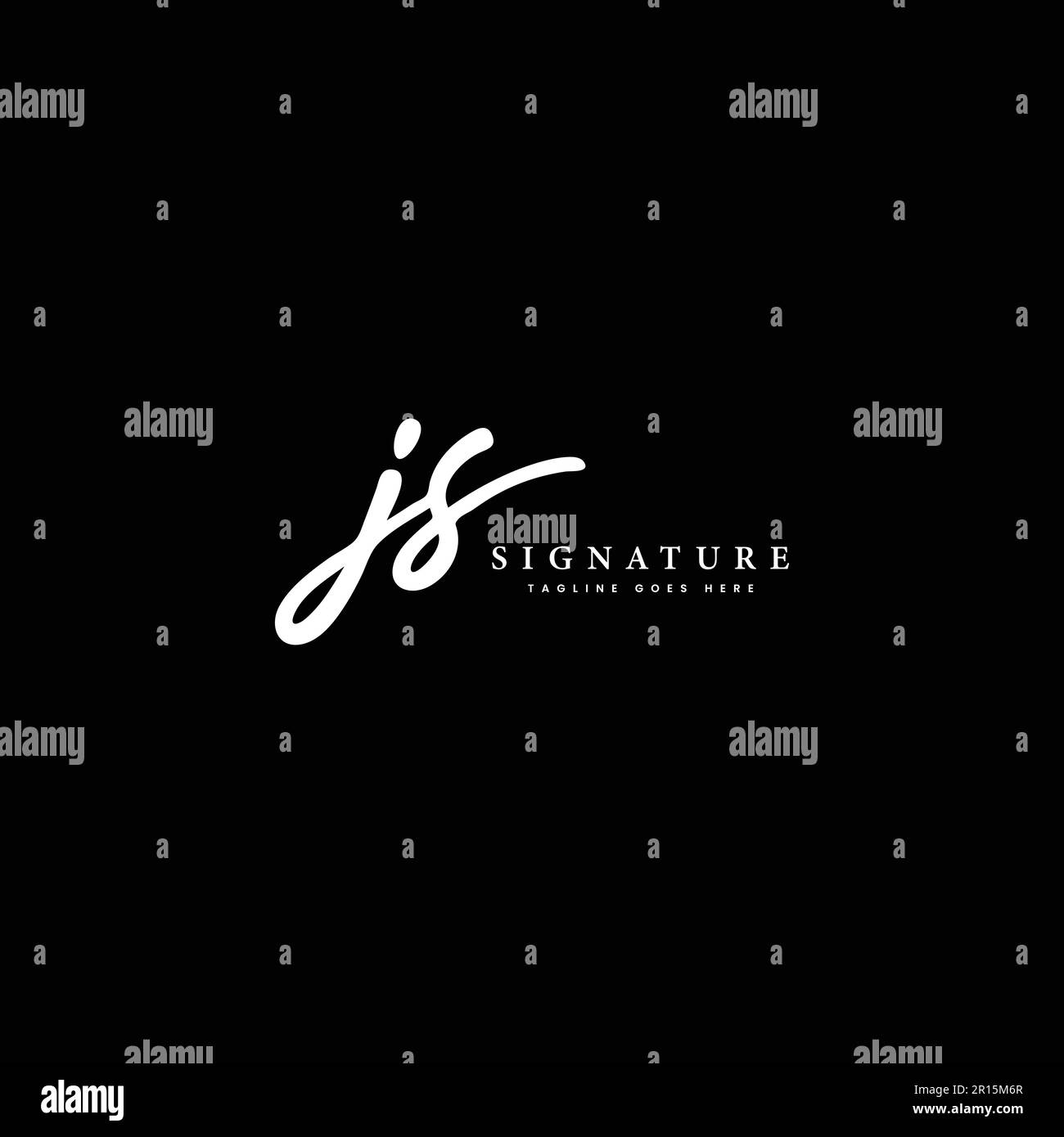 J, S, JS Initial letter handwritten and signature vector image logo Stock Vector