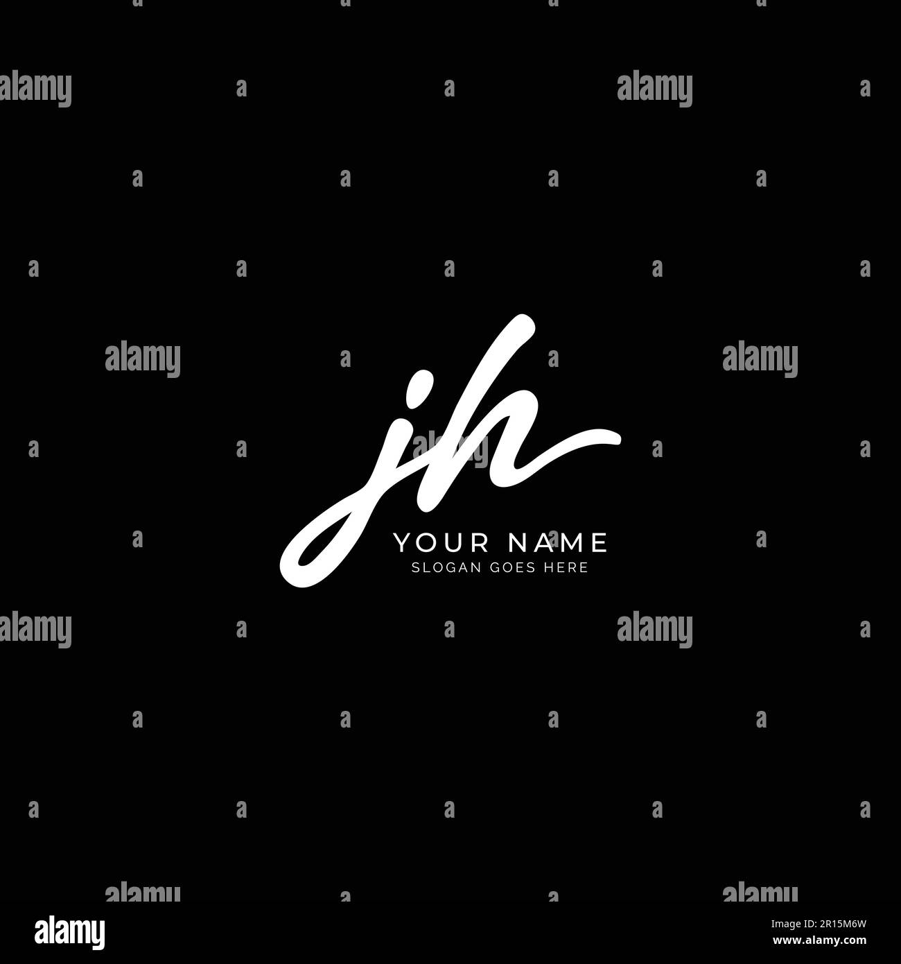 J, H, JH Initial letter handwritten and signature vector image logo