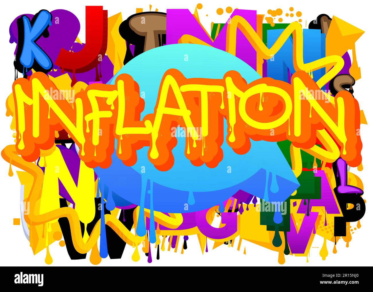 Inflation. Graffiti tag. Abstract modern street art decoration