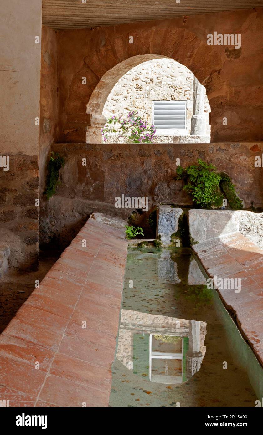 Historic washing place in Valldemossa Stock Photo