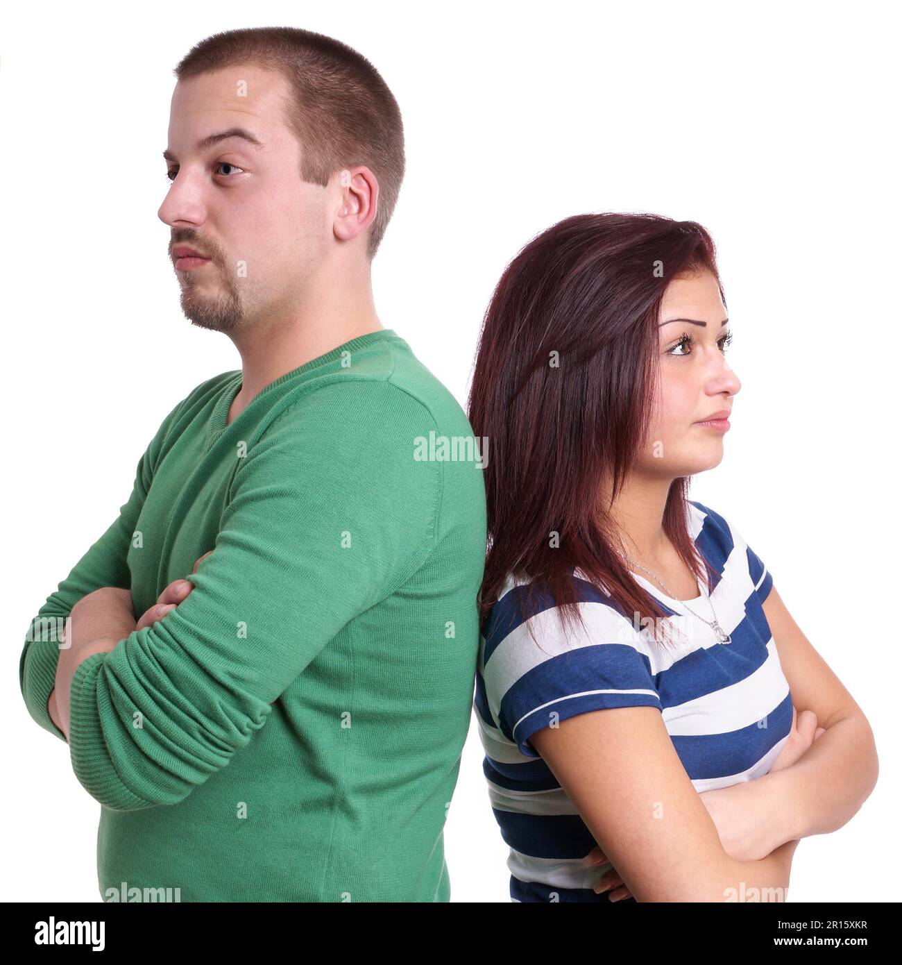 young couple sulking after an argument Stock Photo