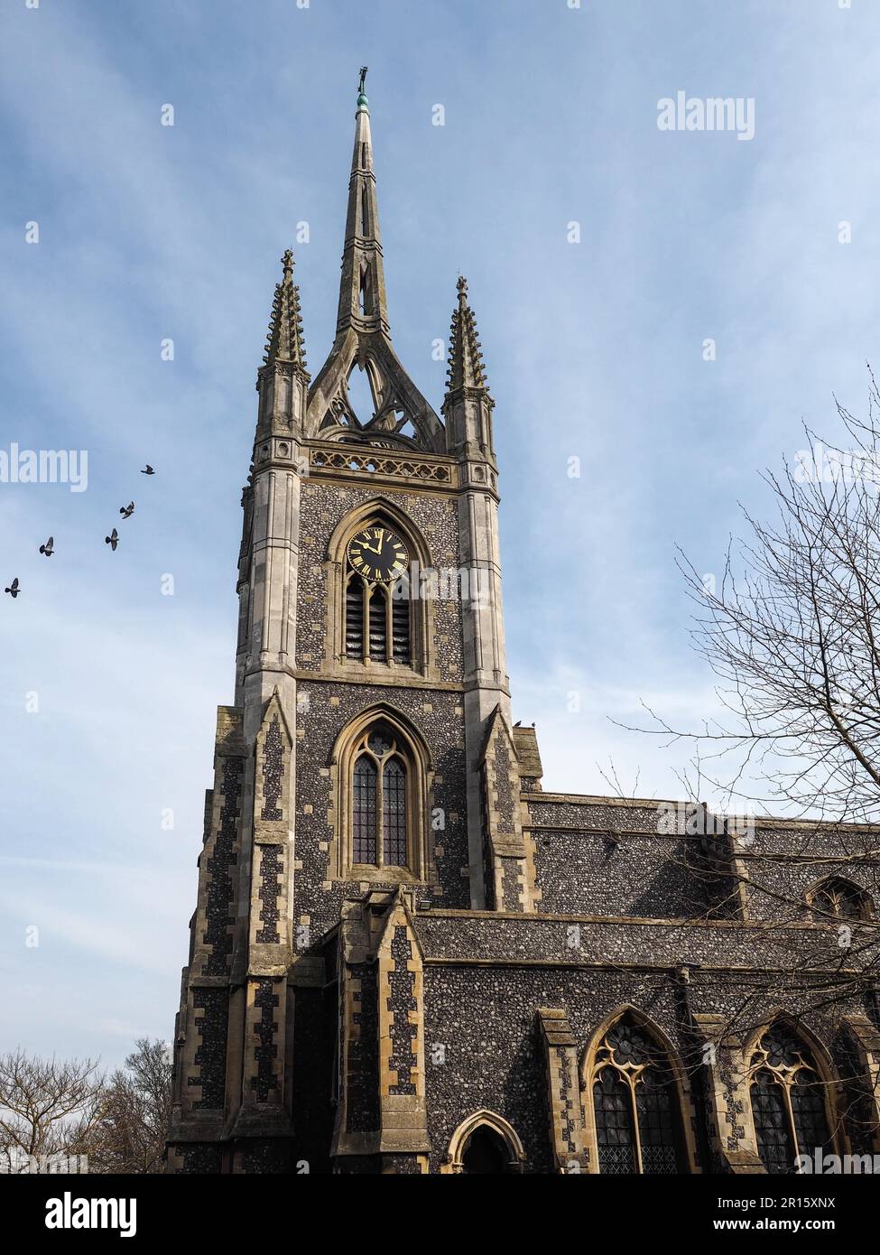 FAVERSHAM, KENT/UK - MARCH 29 : View of St Mary of Charity Church in Faversham Kent on March 29, 2014 Stock Photo